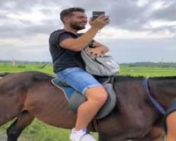 He enjoys horse riding.
